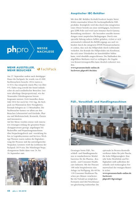 phpro - Prozesstechnik für die Pharmaindustrie 05.2018