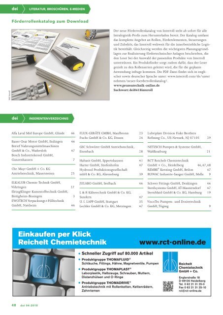 dei - Prozesstechnik für die Lebensmittelindustrie 04.2018