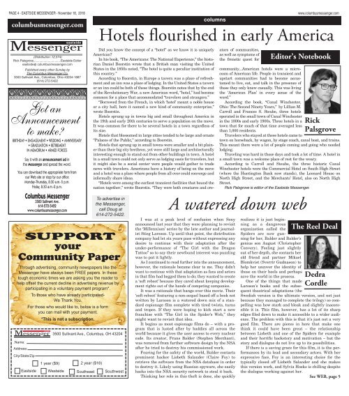 Eastside Messenger - November 18, 2018