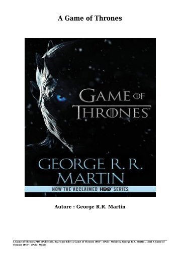 Scaricare Libri A Game of Thrones Gratis Di George R.R. Martin 