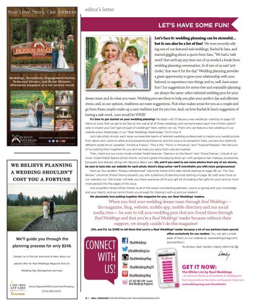 Real Weddings Magazine - Winter/Spring 2019 - The Best Wedding Vendors in Sacramento, Tahoe and throughout Northern California are all here!