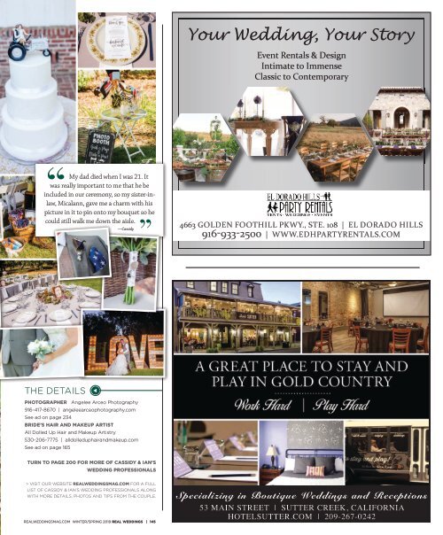 Real Weddings Magazine - Winter/Spring 2019 - The Best Wedding Vendors in Sacramento, Tahoe and throughout Northern California are all here!