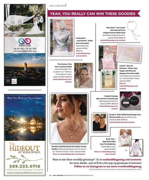 Real Weddings Magazine - Winter/Spring 2019 - The Best Wedding Vendors in Sacramento, Tahoe and throughout Northern California are all here!