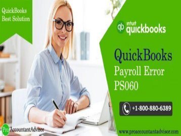 Intuit QuickBooks Payroll Error Code PS060 – Best Troubleshooting Steps