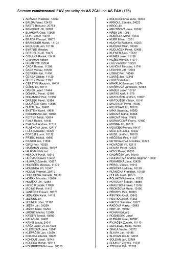 Seznam voličů pro volby do AS FAV i