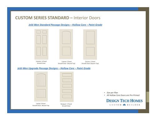 Custom Series Interior Door Options June 2018