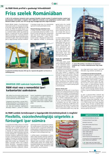 Friss szelek Romániában - Bilfinger Berger Industrial Services