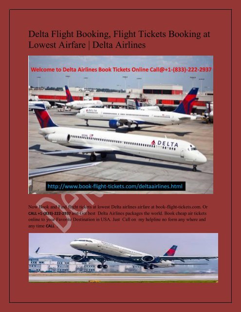 Delta Airlines Contact Number USA