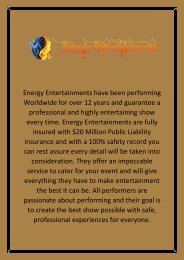 Shows With Fire - Energy Entertainment