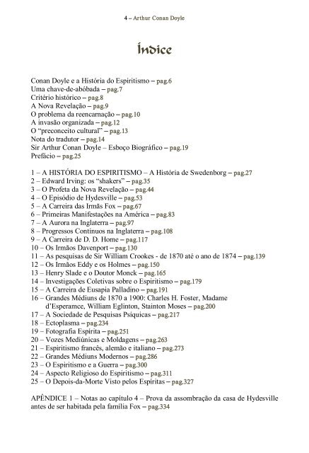 A HISTÓRIA DO ESPIRITISMO Conan Doyle