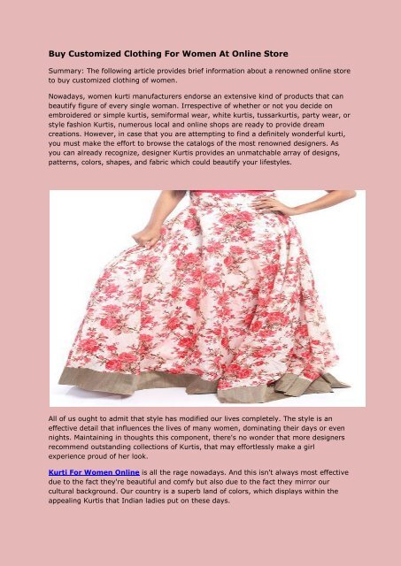 custom clothing online store