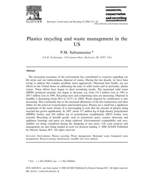 Article - Plastics recycling and waste management in the US, Quản lý và tái chế nhựa ở Hoa Kỳ (Vietsub)