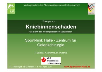 Kniebinnenschäden Kniebinnenschäden - Sportklinik Halle