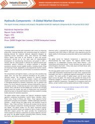 Growth in Industrial Activity Spurs Global Demand for Hydraulic Components to touch $67 Billion by 2022