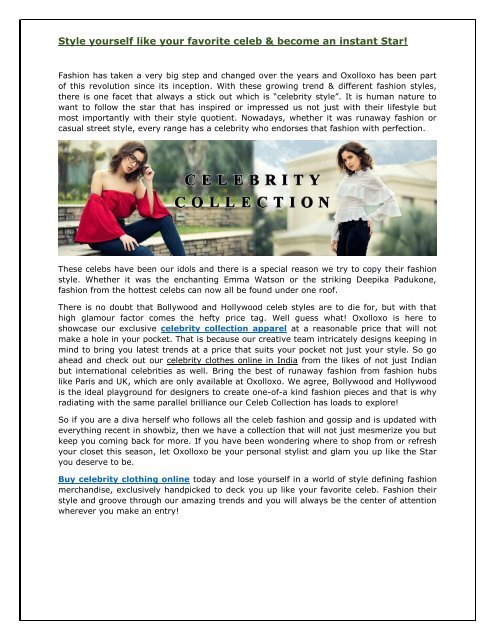 Celebrity hotsell clothing websites