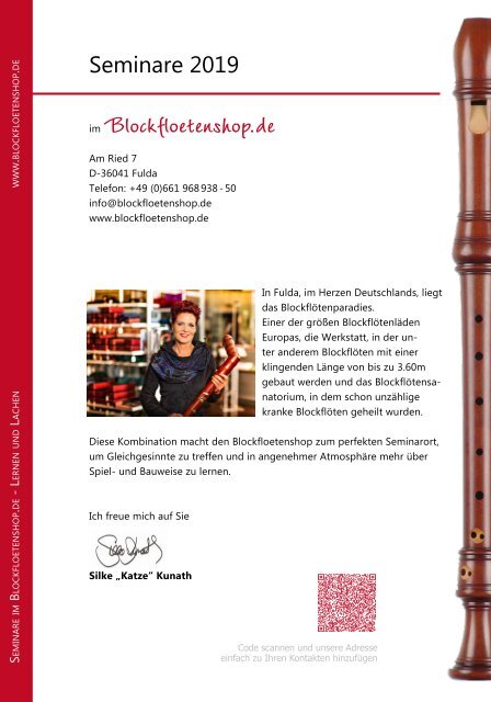 Blockfloetenshop.de Seminare 2019