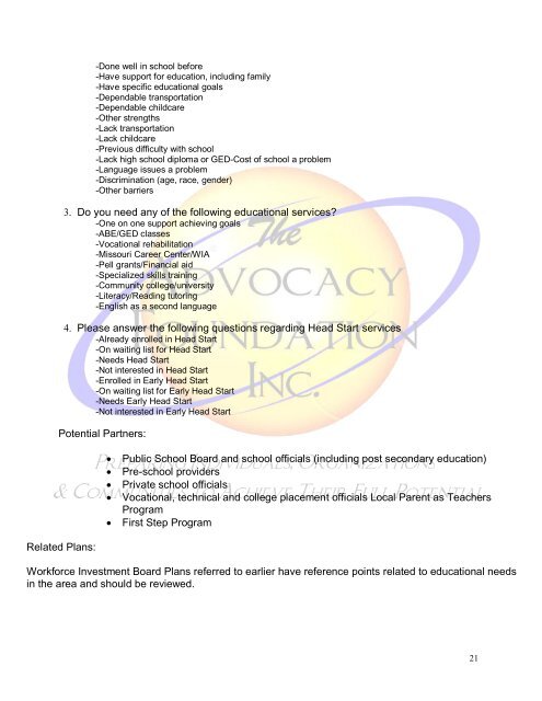 Community Needs Assessment Process