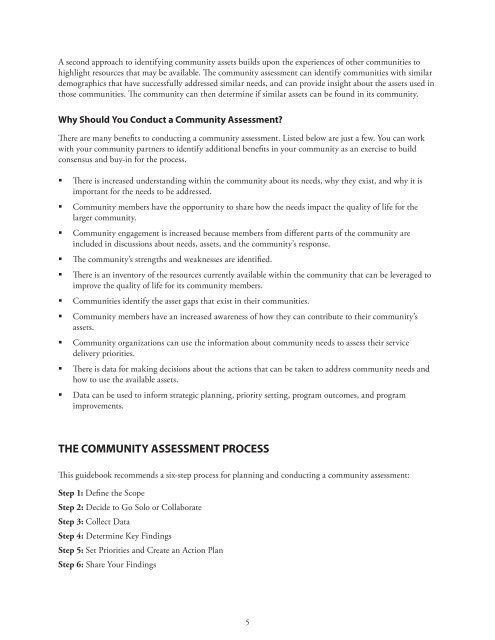 Community Needs Assessment Process