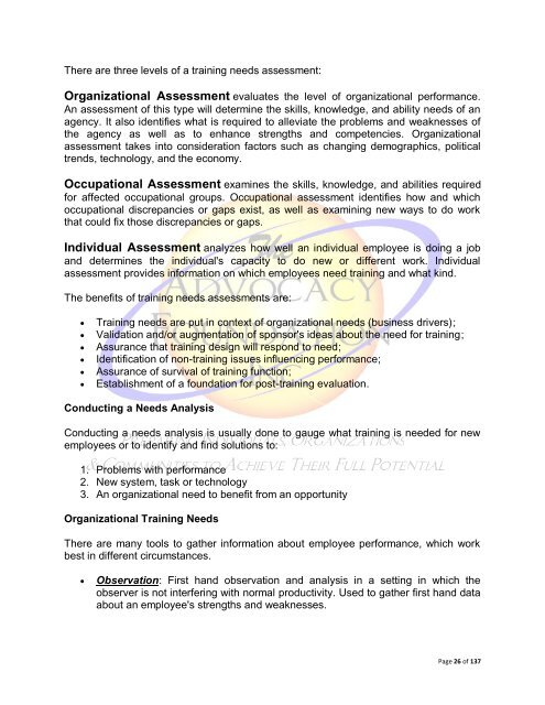 Community Needs Assessment Process