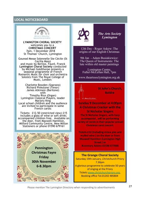 Lymington Directory  Dec 18 Jan 19