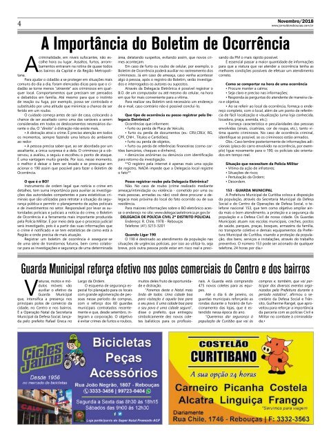 Jornal do Rebouças - Edição 46 - Novembro/2018