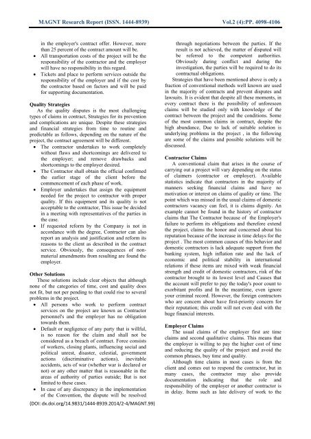 magnt research report journal