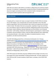 UWC Red Cross Nordic Safeguarding Policy