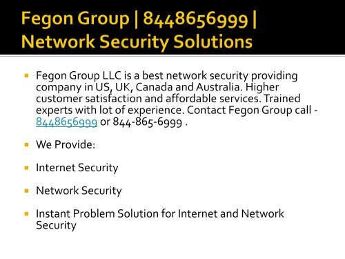 Fegon Group - 8448656999 - Network Security 