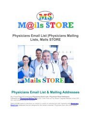 Physicians Email List {Physicians Mailing Lists} B2B Lists  Mails STORE