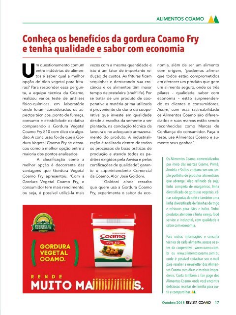 Revista COAMO - Edição 485 - Outubro/2018