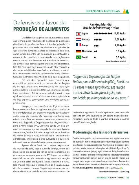 Revista COAMO - Edição 483 - Agosto/2018