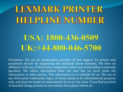Lexmark Printer Support 1800-436-0509 Lexmark Printer Toll Free Number. 