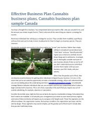 cannabis business plan sample Canada