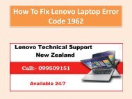 How To Fix Lenovo Laptop Error Code 1962