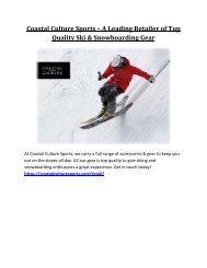 Coastal Culture Sports – A Leading Retailer of Top Quality Ski and Snowboarding Gear
