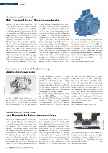 KEM Konstruktion Fluidtechnik 2018