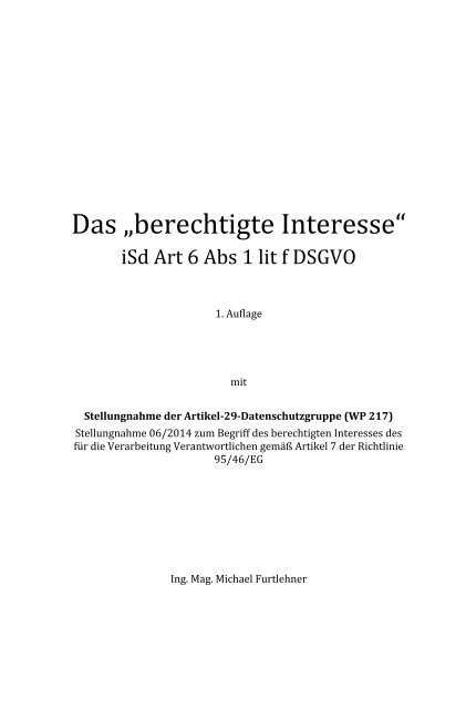 Buch Berechtigtes Interesse_Demo