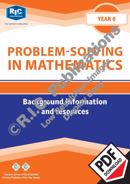 20771_Problem_solving_Year_6_Background_information_resources