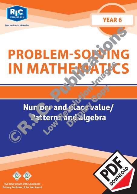 20774_Problem_solving_Year_6_Number_and_place_value_Patterns_and_algebra_1