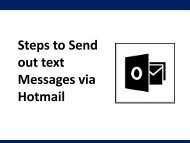 Steps to Send out text Messages via Hotmail