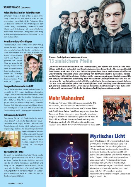 12-2018 HEINZ MAGAZIN Bochum, Herne, Witten