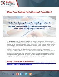 Food Coatings Market : Size, Demand, Scope, Industry Share, Forecast And Growth Analysis Report 2018