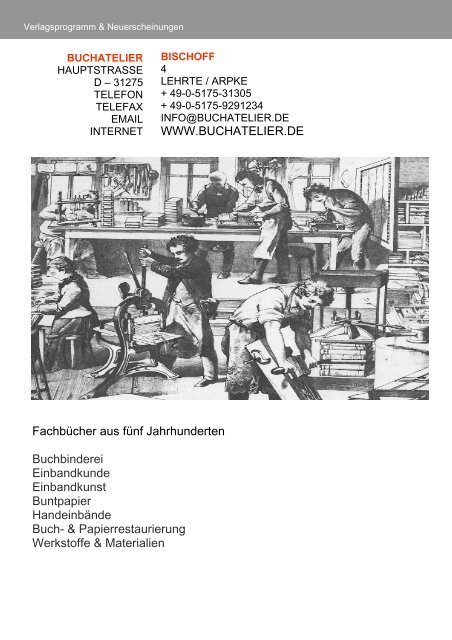 Neuerscheinungen Buchatelier Bischoff Probe