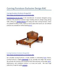 Carving Furniture Exclusive Design RAC