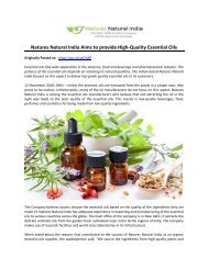 Natures Natural India Aims to provide High-Quality Essential Oils!