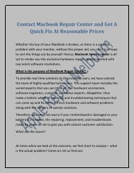 Contact Macbook Repair Center and Get A Quick Fix At Reasonable Prices