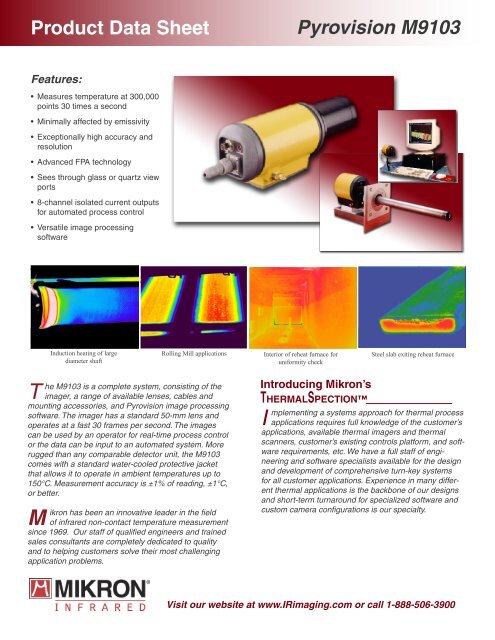 Product Data Sheet Pyrovision M9103 The ... - Sun Infrared.com