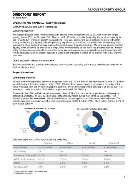 Abacus Property Group – Annual Financial Report 2018