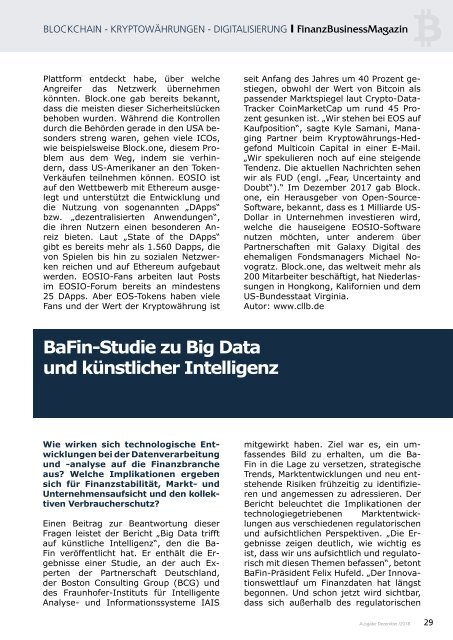 FinanzBusinessMagazin - Crypto Currencies und ICOs – eine neue Assetklasse