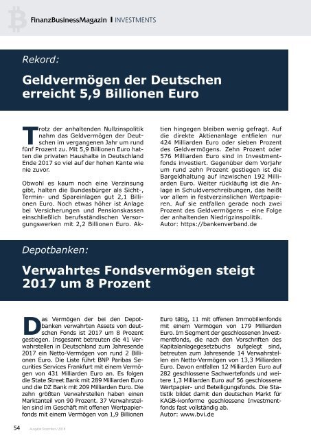 FinanzBusinessMagazin - Crypto Currencies und ICOs – eine neue Assetklasse